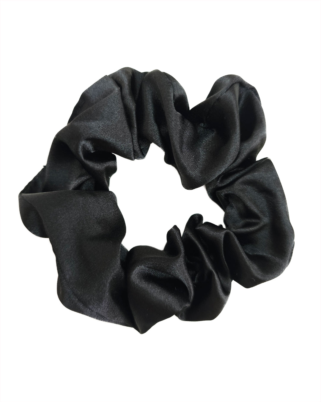 Small Satin Scrunchie - 'Midnight Black'