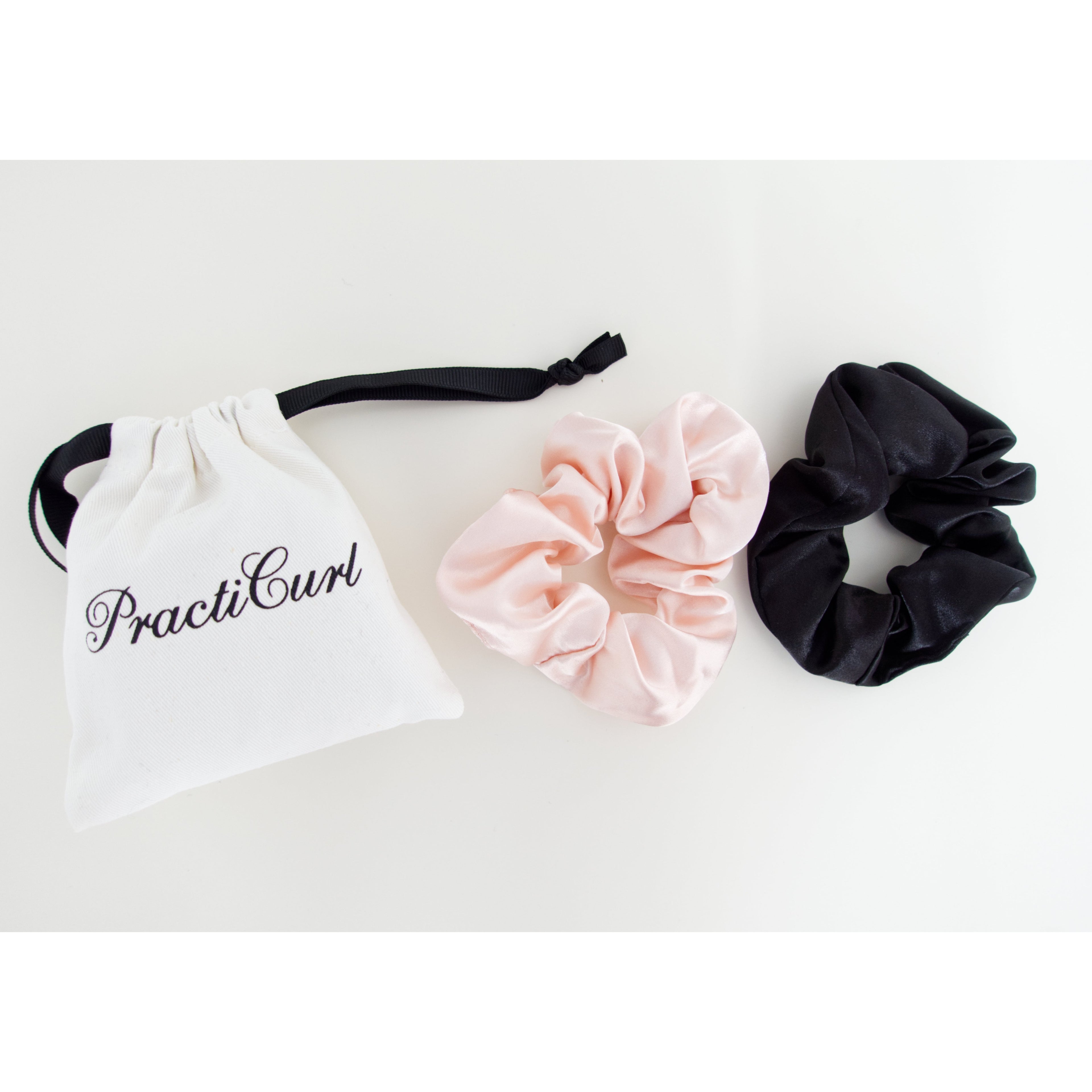 Small Satin Scrunchie - 'Midnight Black'